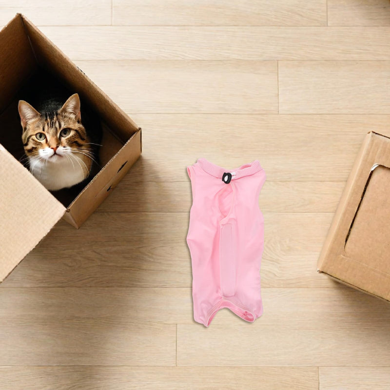 SOLUSTRE Cat Recovery Suit for Female Cats after Surgery, Breathable Soft Spay/Neuter Overall with Full Protection and Easy On and Off, Cat Grooming Body for Wound Protection