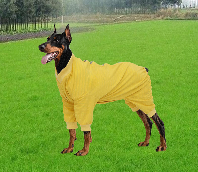 Geyecete 1/2 Leg Trouser Suit Dog Raincoat Dog Zip Up Dog Coat with Legs Comfort,Pet Waterproof Jacket for Large Medium and Small Dogs Puppy Four Legs Yellow