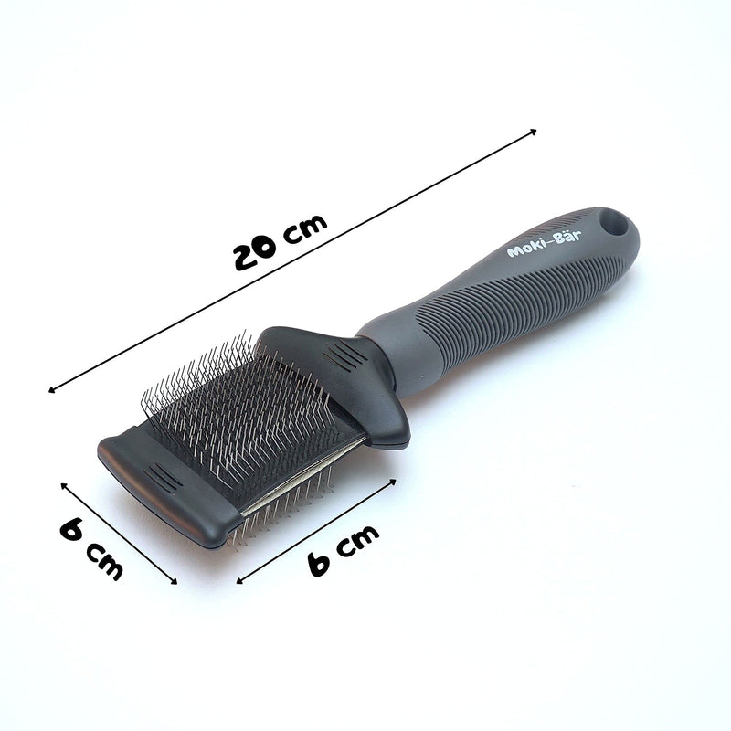 Moki Bär Slicker Brush for Dogs, Undercoat Long Haired, Flexible Head, Loosening Knots Tangles, Daily Grooming - PawsPlanet Australia