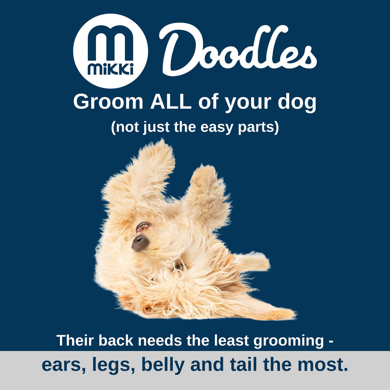 Mikki Dog Puppy Stainless Steel Comb and Hard Pin Slicker Brush, for Cockapoos, Labradoodles, Cavapoos and Golden Doodles - Starter Set 2pcs, Blue, Grey,Small Grooming Kit - PawsPlanet Australia