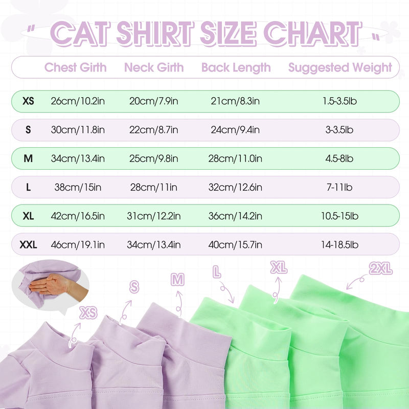 Sphynx Hairless Cat Clothes, Soft Cotton Pullover Turtleneck Shirt with Sleeves for Kitten Puppy Small Dogs, Cat Pajamas for All-Season - Purple XL X-Large - PawsPlanet Australia