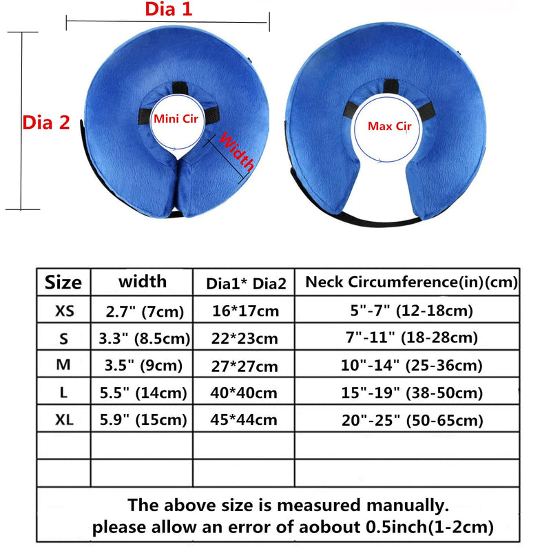 THAIN Soft Dog Recovery Protective Collar After Surgery-Cone Inflatable Collar for Dogs and Cats - Adjustable Washable Elizabethan Collar (M) M - PawsPlanet Australia