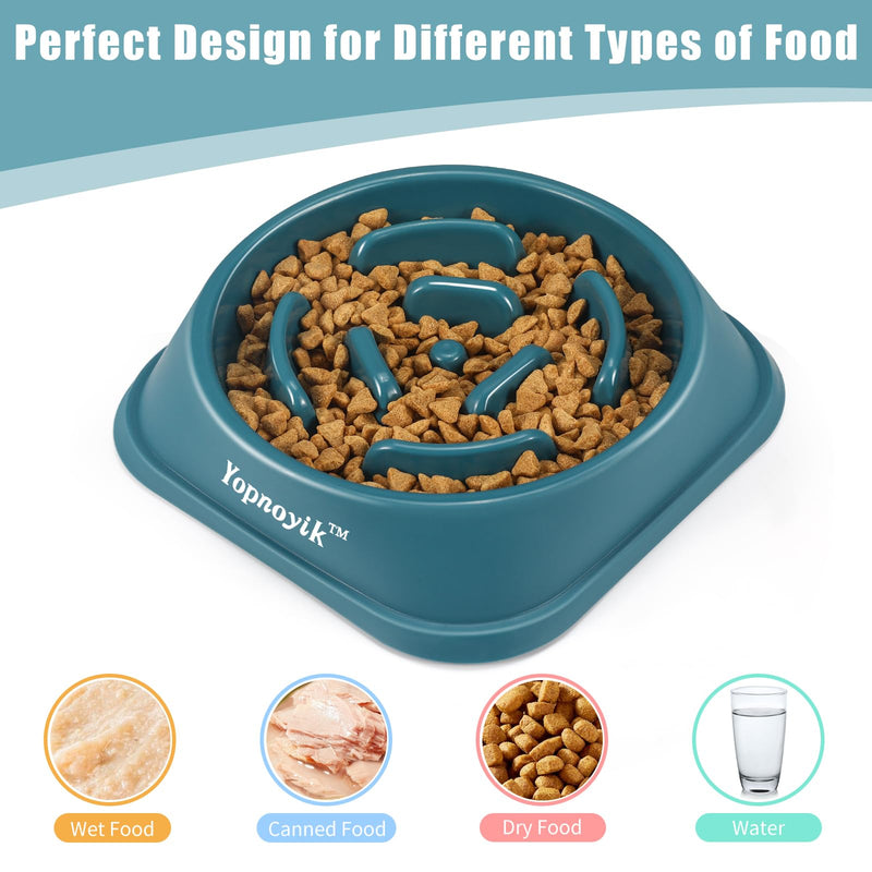 Slow Feeder Dog Bowls 2PCS, Anti-Slip Maze Puzzle Dog Feeding Bowls, Anti-Chocking and Interactive Dog Food Bowls, Bloat Stop Dog Bowls for Small and Medium Dogs and Cats (Black and Navy Blue) Black and Navy Blue - PawsPlanet Australia