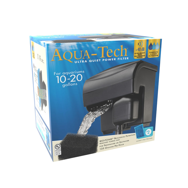 Aqua-Tech Ultra Quiet Power Filter, For Aquariums 10-20 Gallons New - 10 to 20 Gallon - PawsPlanet Australia
