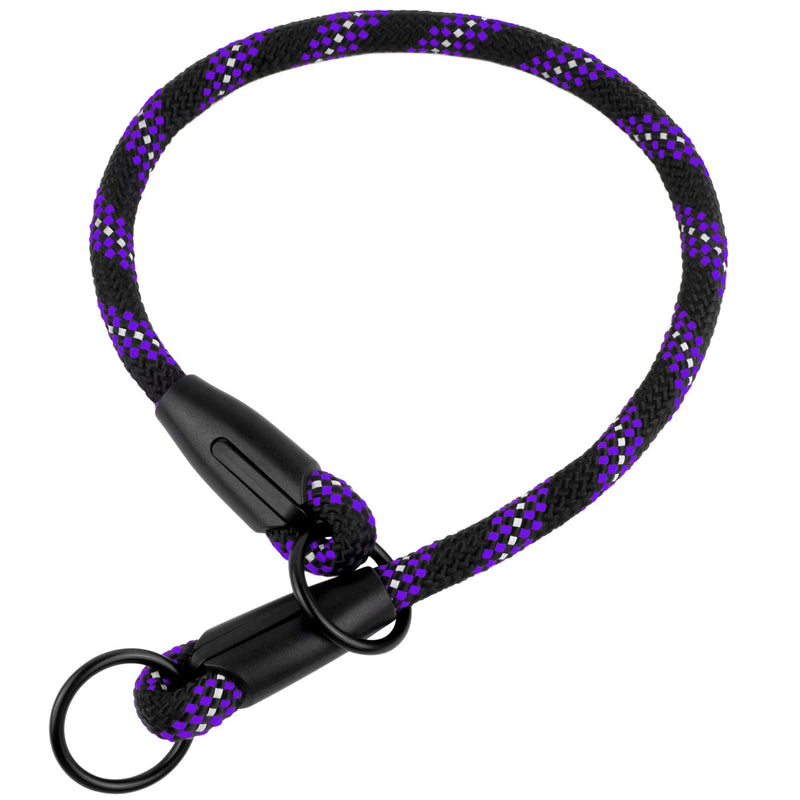 BronzeDog Rope Pro Training Dog Collar Braided No Pull Quick Release Round Lead Collars for Dogs Small Medium Large Puppy (XL - 23.6" Long, Purple) XL - 23.6" Long - PawsPlanet Australia