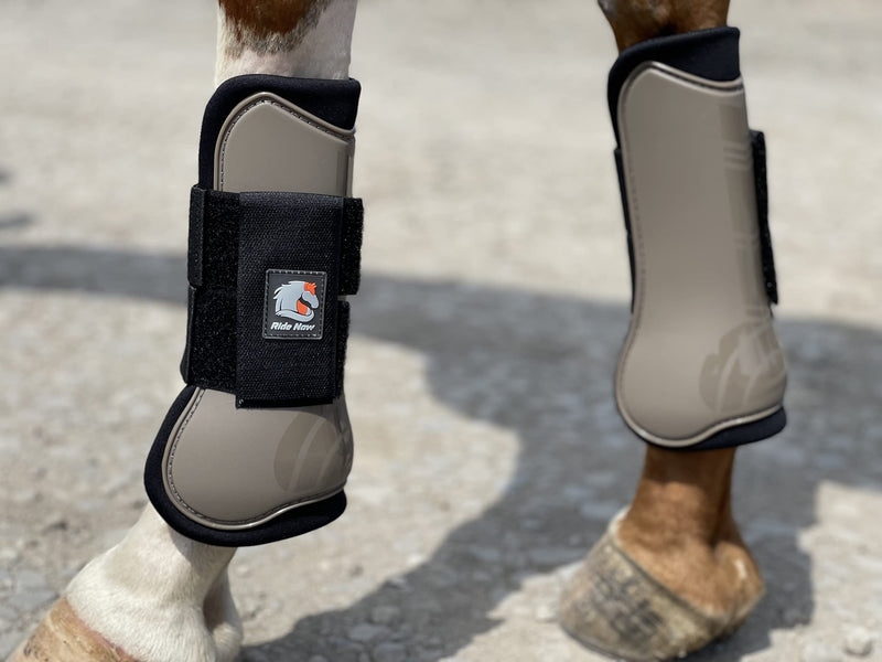 Ride Now Horse Tendon Boots Open Front/Fetlock Boot for Horse Set of 4 Cob Mocca