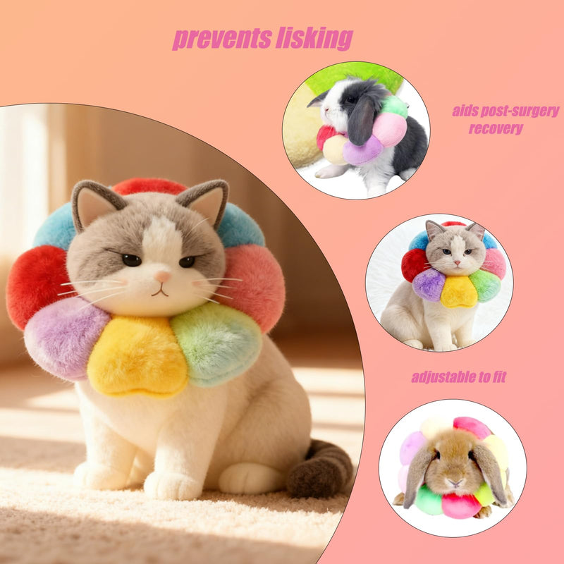 Soft Recovery Cone Collar for Cats & Small Dogs, Size M (Up to 10lbs)，Adjustable Post-Surgery Protective E-Collar, Comfortable & Cute for Wound Licking Prevention and Healing