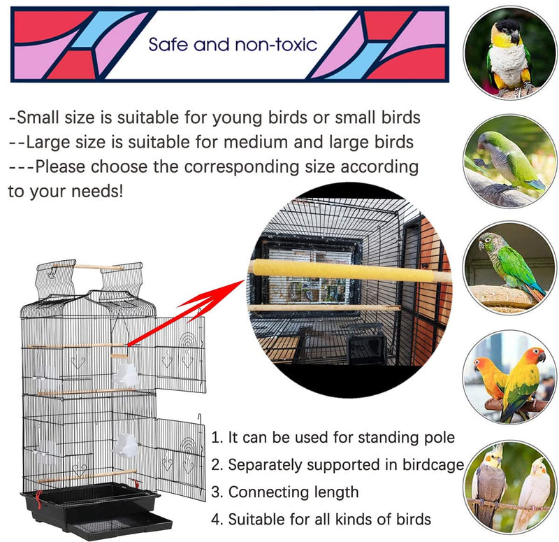 20Pcs Sand Perch Covers for Bird - Bird Perchs Covers 7.5" Long x 3/8" Diameter Bird perches for Parakeets, Lovebirds, Parrotlets, Canaries and Other Small Birds (Yellow, 20pcs 7.5" x 0.43") Yellow 20pcs 7.5" x 0.43"