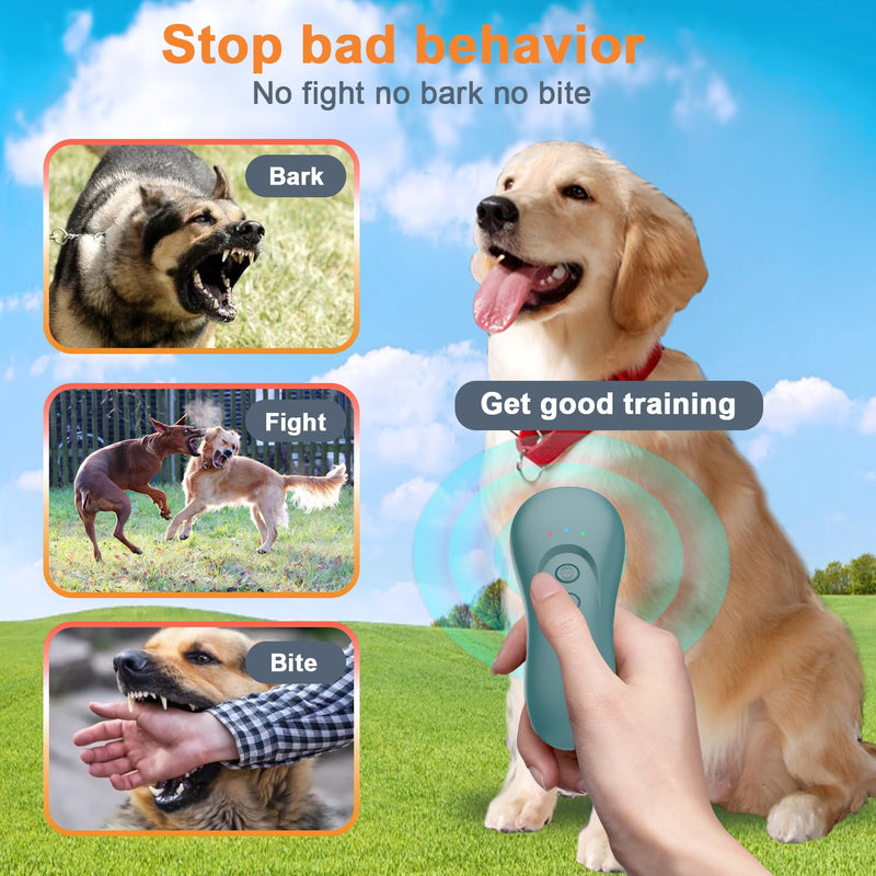 Dog Bark Deterrent Device,Anti-Barking Device,Up to 15Ft Long Range & Rechargeable Bark Control,Stop Barking Dog Devices,Safe for Dogs Training,Indoor & Outdoor QG01 Green