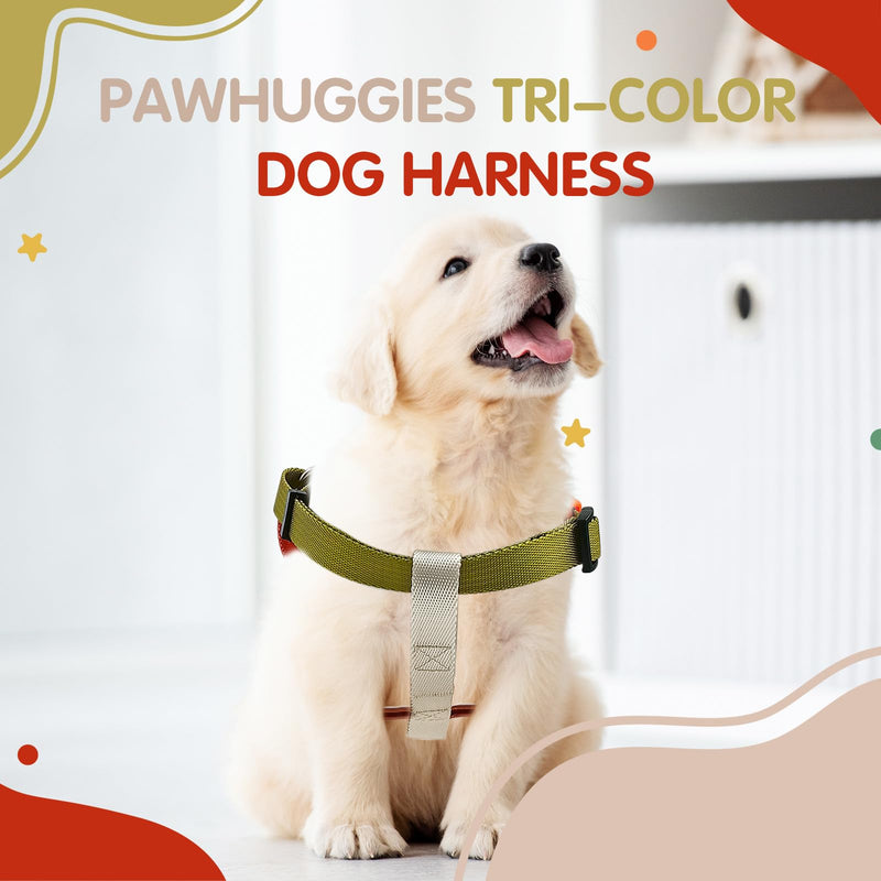 Tri-Color Dog Harness, Adjustable Step-in Design no Pull Dog Harness for Small Dogs, Heavy Duty Puppy Harness, Easy for Walking Dog Harness for Small Dogs, xs Dog Harness Red Yellow White XS: 2/5"W x Chest 10" - 14" - PawsPlanet Australia