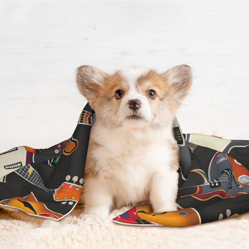 Guitar Pattern Blanket for Dog Cat Kitten, Music Theme Soft Warm Pet Blankets for Couch Sofa Bed Furniture Protector Washable Large Dog Blanket 40 * 28in 40*28inch - PawsPlanet Australia