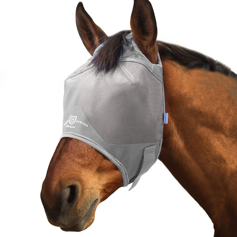 Harrison Howard Horse Fly Mask Standard Original Grey Horse Large Horse (Large)