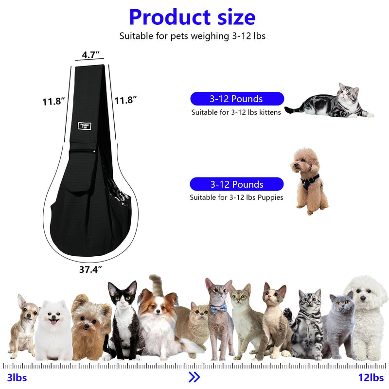Dog Sling,Dog Slings for Small Dogs for 3-12 lbs,Puppy Sling Made of Waterproof and Anti-Static Fabric, Cat Sling with Storage Bag, Anti-Detachment, Make It Easy for Pets to Travel - PawsPlanet Australia