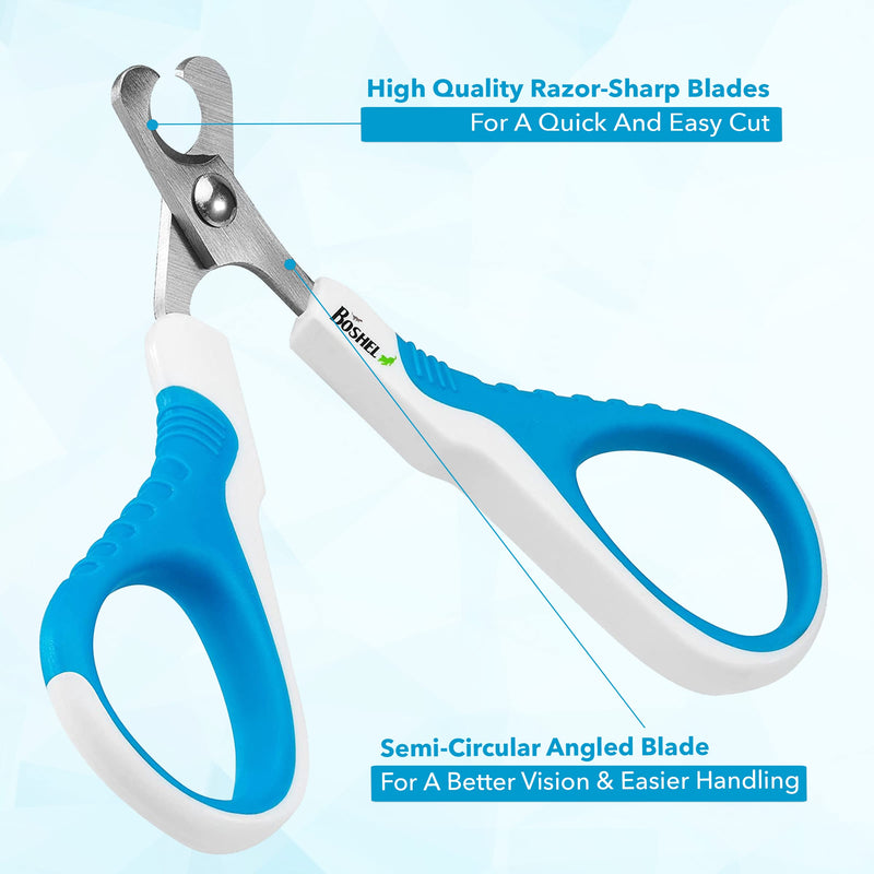 BOSHEL Dog Nail Clipper and Cat Nail Clipper Set - Dog Nail Trimmers with Safety Guard & Razor-Sharp Blades & Extra Bonus File - Cat Nail Trimmers with Easy-View Angled Blade - Comfy Ergonomic Handles - PawsPlanet Australia