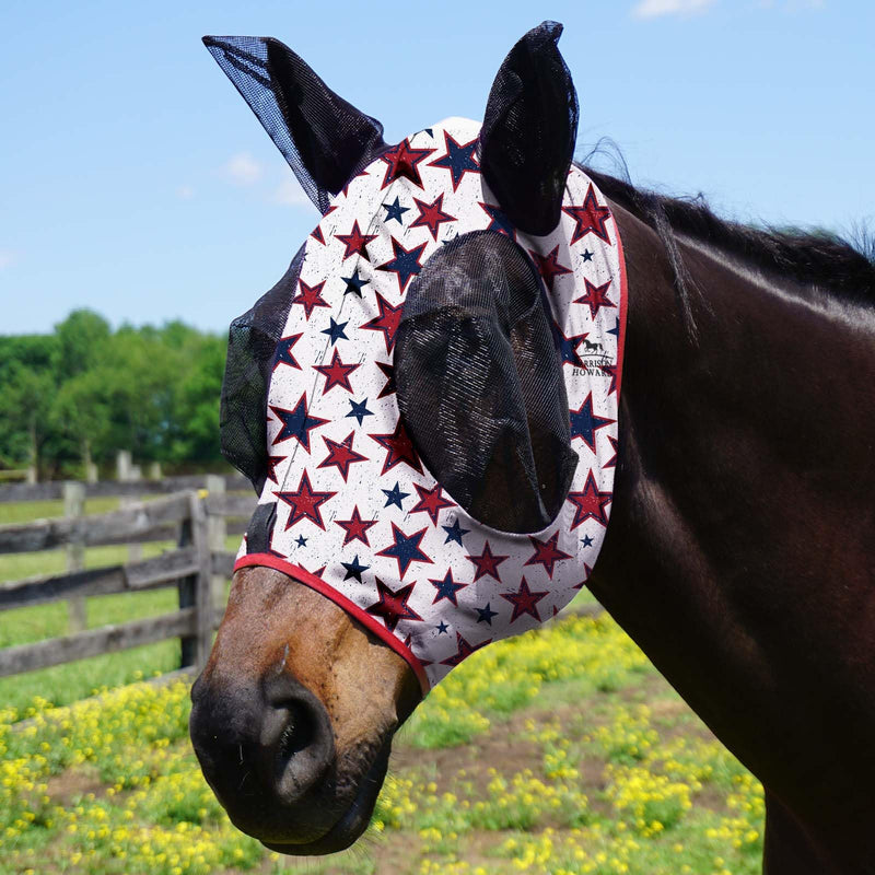 Harrison Howard Super Comfort Stretchy Fly Mask Large Eye Space with UV Protection Soft on Skin with Breathability Dream Star M Cob Cob (Medium) - PawsPlanet Australia