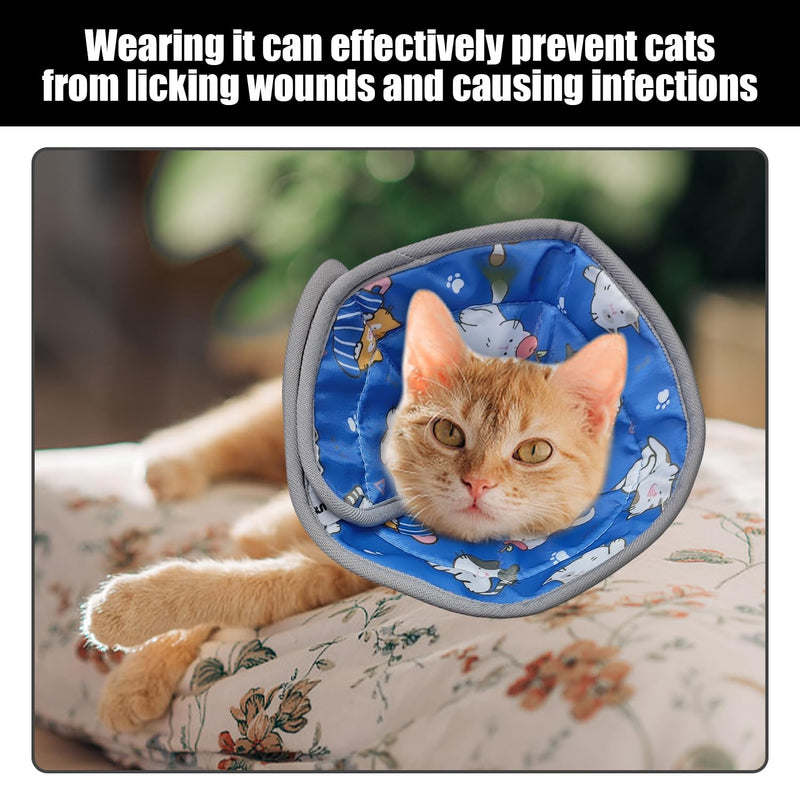 1 x cat protection ring and 1 x blue collar, post-operative protective cover for pets, neck protection tool, practical headgear against licking and biting of pets.
