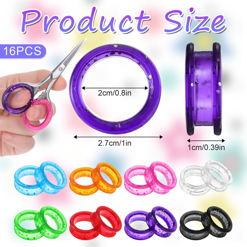16 Pcs Silicone Scissors Finger Rings, Thumb Insert Finger Protection Ring for Pet Grooming Scissors Accessories, Barber Grips for Dog Hair Cutting - PawsPlanet Australia