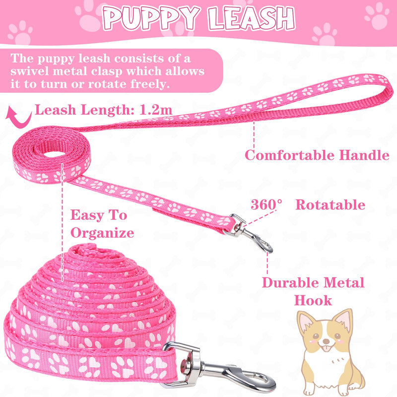 36Pcs Dog Collar and Leash Set, Puppy Collar and Leash Set Quick Release Buckle Adjustable Paw Print Puppy Collar Soft Nylon Pet Collar for Puppy Small Dogs Walking Training - PawsPlanet Australia