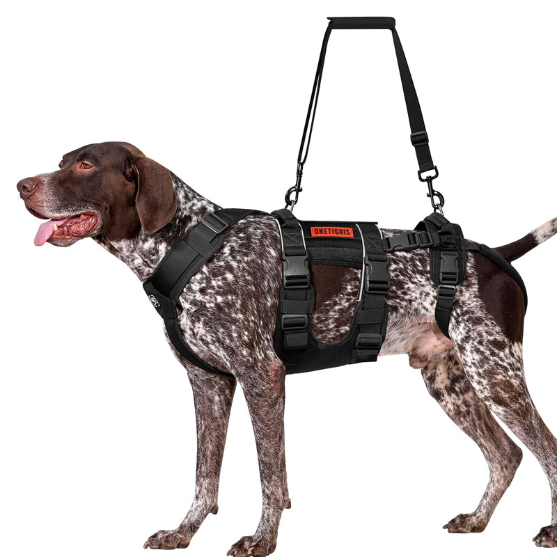 OneTigris Breathable Dog Lift Harness for Large Medium Sized Dogs, Dog Sing for Large Dogs Hind Leg, Dog Hip Support Brace Front Leg Support Vrace Black - PawsPlanet Australia