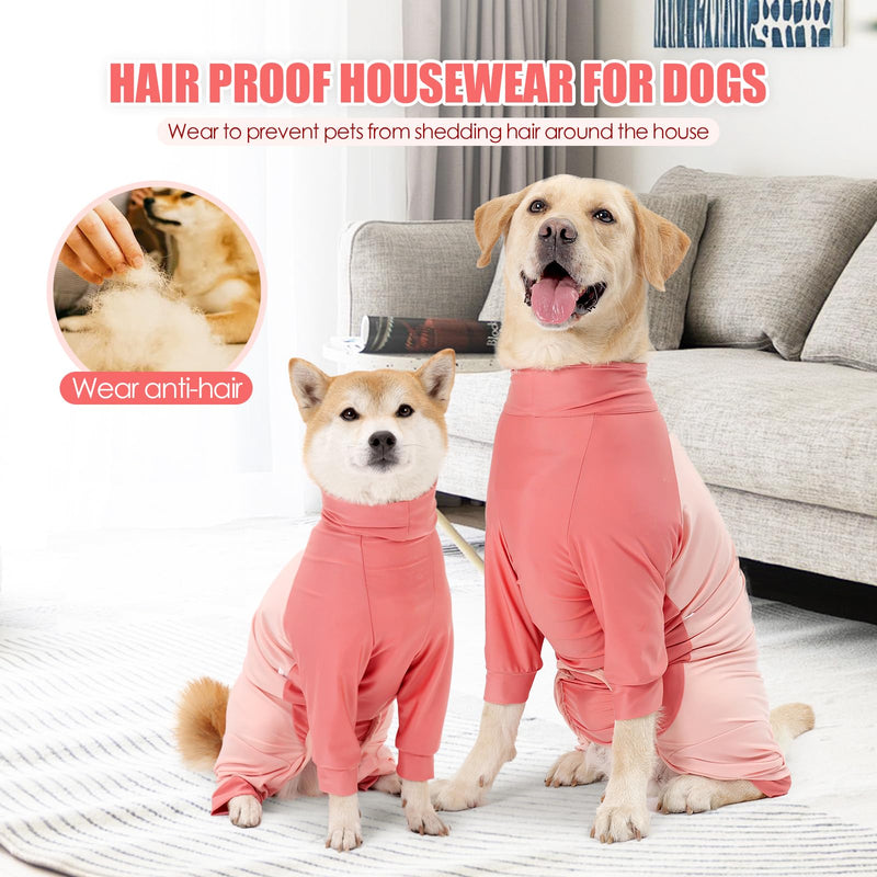 Etdane Dog Onesie Surgery Recovery Suit for Female Male Dogs After Spayed Suit Surgical Recovery Suit Anti Shedding Body Suit for Small Medium Large Dog Pink/L L
