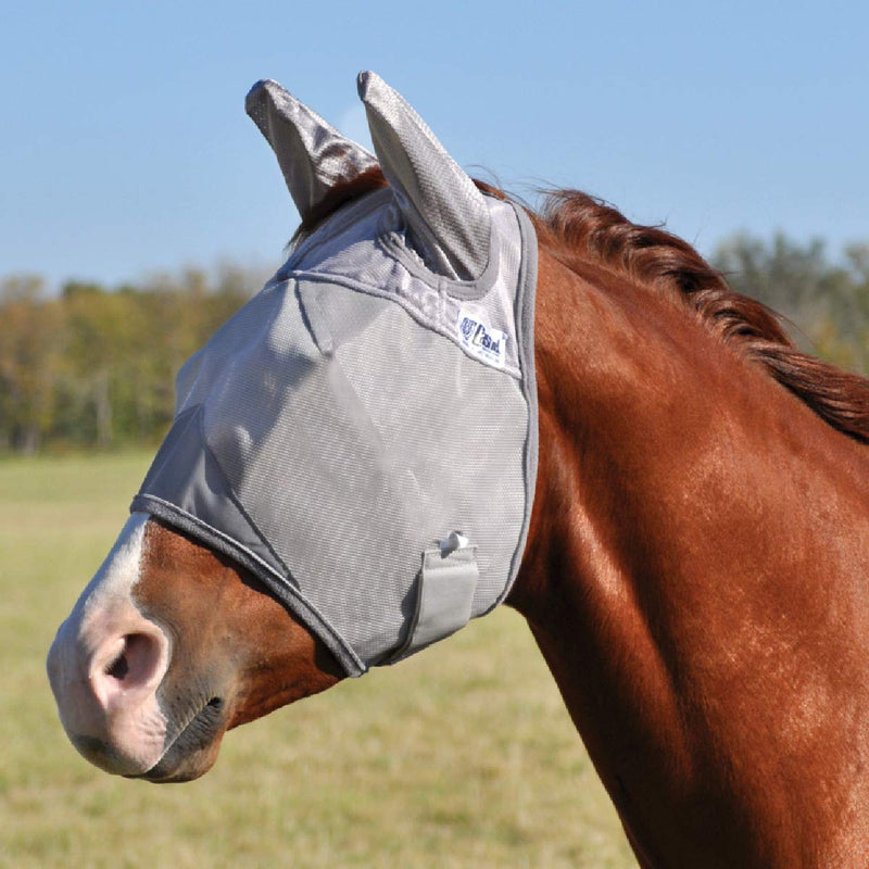 Cashel Crusader Fly Mask, Long Nose with Ears Large (Horse) Grey