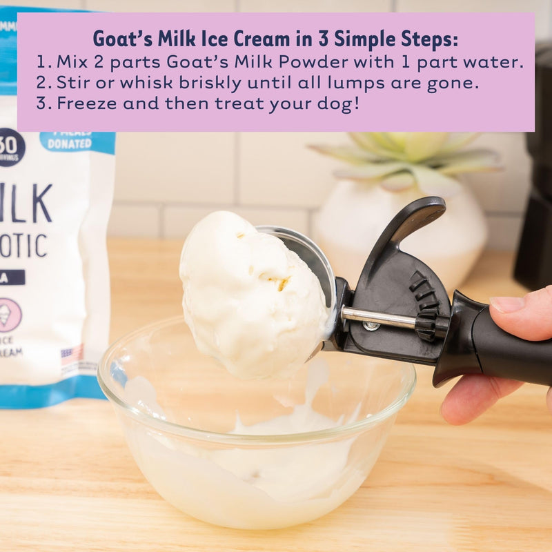 iHeartDogs Goat’s Milk for Dogs & Cats - 3-in-1 Food Topper Powder, Liquid Milk or Dog Ice Cream - Powdered Goat Milk with Probiotics