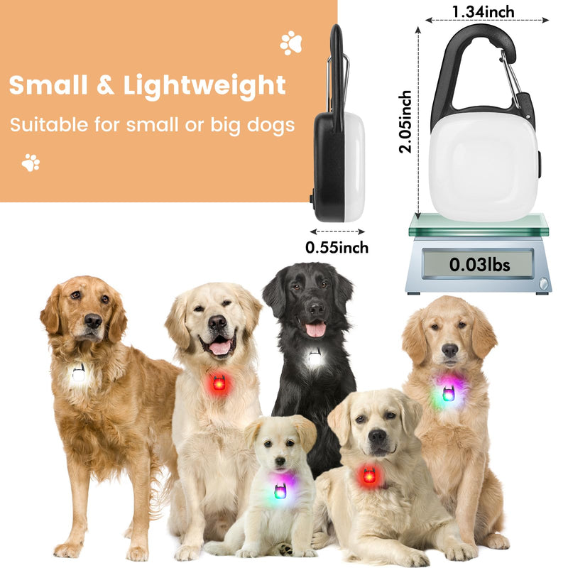 Rechargeable Led Dog Collar Light with 4 Modes - Ip68 Waterproof Camping Light Up Dog Collar for Night Walking, Running, Cycling (Black) Black - PawsPlanet Australia
