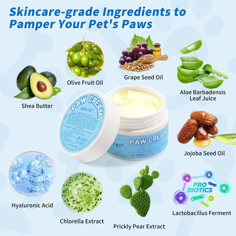 Nourishing Pet Paw Cream– Protects & Heals Dry, Cracked Paws – Natural & Safe for Dogs & Cats 33g milky white - PawsPlanet Australia