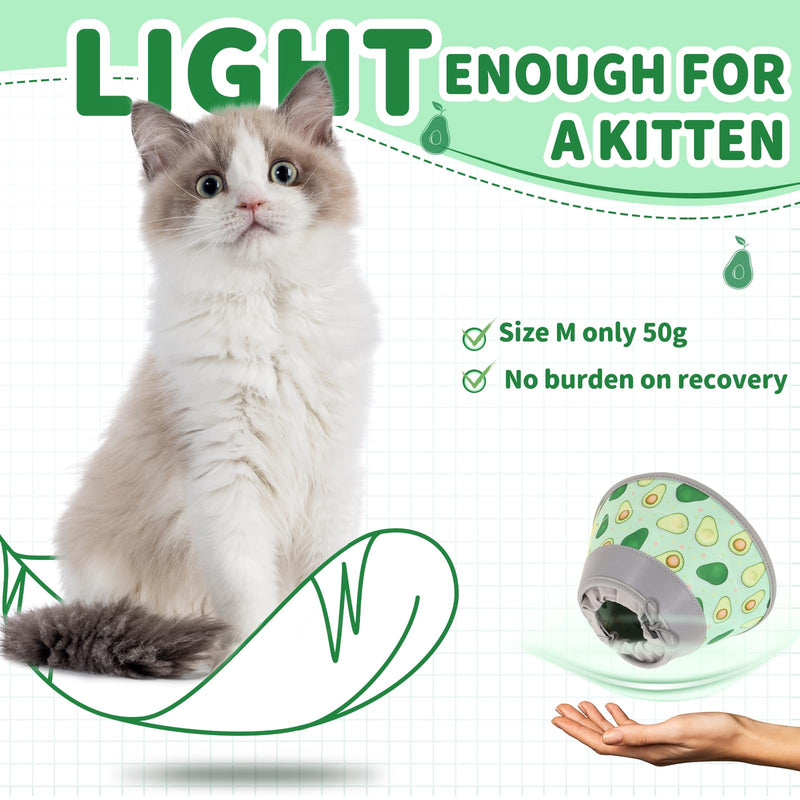 Cat Cone Collar Soft, Comfortable Cat Recovery Collar Pet Cone for Small Large Cats, Lightweight Elizabethan Collar for Cats Kittens After Surgery Prevent from Licking Wounds, Green, S S Neck Girth(5"-8") - PawsPlanet Australia