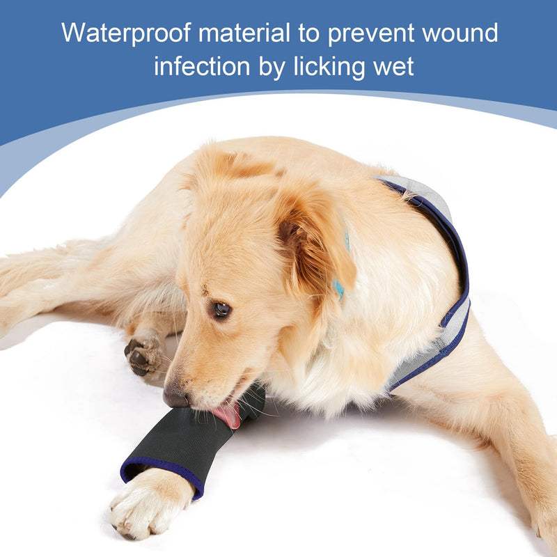 Coodeo Dog Recovery Suit, Cone Collar Alternative, Abrasion Resistant Dog Recovery Sleeve, Washable 2.5mm Thick and Waterproof, Pet Wounds Prevent Licking, Bite, Keep Dry（Grey，L L Grey