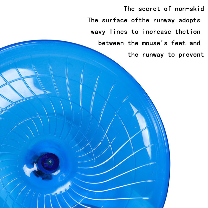 Silent Running Wheel for Small Animals, 12 Inch Flying Saucer Design, Exercise Wheel for Hamsters, Guinea Pigs, Hedgehogs, Blue - PawsPlanet Australia
