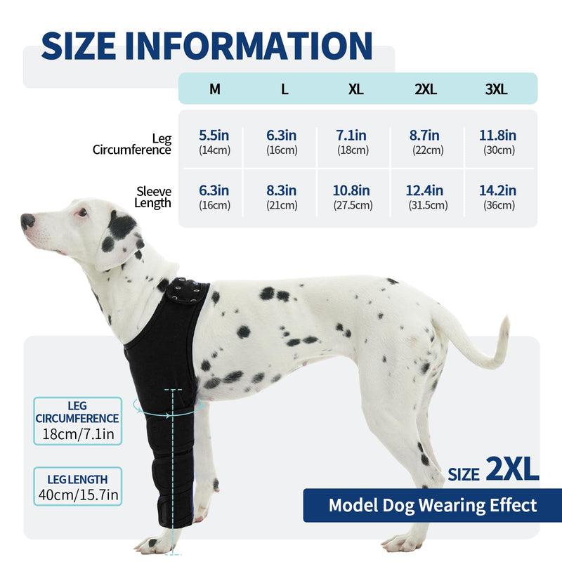 Dog Recovery Suit - Recovery Sleeve For Dog's Front Left Leg After Surgery, Breathable Stretchy Fabric, Prevents Licking And Biting, No Movement Limits - Black L Large