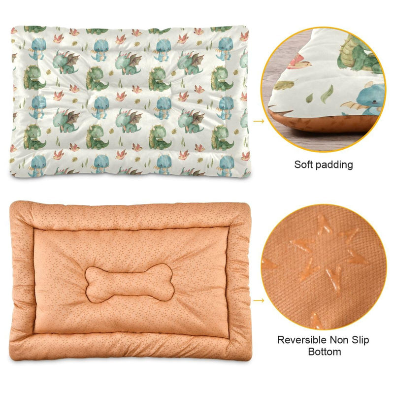 Watercolor Dragon Pet Bed Pad Soft Dog Bed Mat with Anti-Slip Bottom, Machine Washable Crate Pad Mattress for Dog Sleeping- 36 * 24inches 36x24in Watercolor Dragon - PawsPlanet Australia