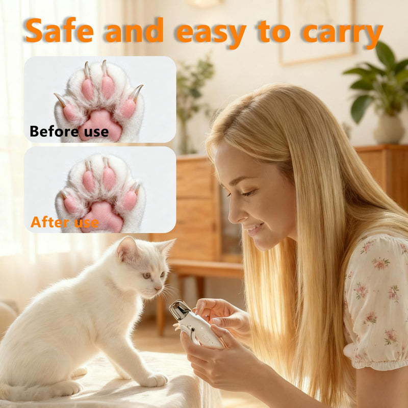 2-in-1 Pet Nail Clipper & Grinder with Dual LED Lights, USB Rechargeable, Electric Multi-Function Grinding, Quiet Operation with Splash Guard, Suitable for Small/Medium/Larg - PawsPlanet Australia