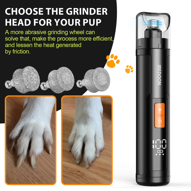 IREDOON Dog Nail Grinder Replacement Head-Integrated Grinding Head for Casfuy and Most Brands, Highly Efficient, Safe and Durable (3pcs) 3Pack 100-80-60#