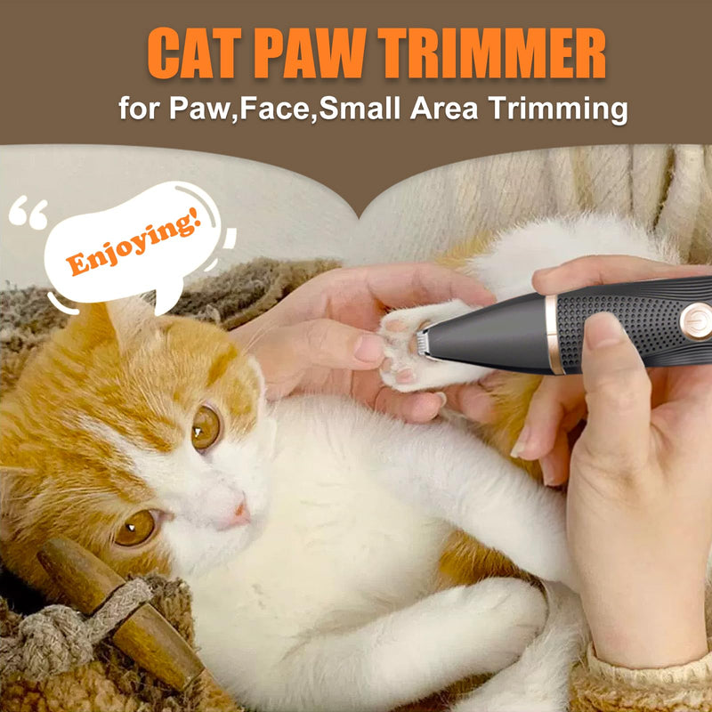 Cat Grooming Clippers Kit with Paw Trimmer, 3 in 1 Electric Pet Hair Trimmer Supplies for Thick Matted Hair, Heavy Coat Butt Shaver Cat Razor Fur Trimmer for Dogs at Home (Black) Black