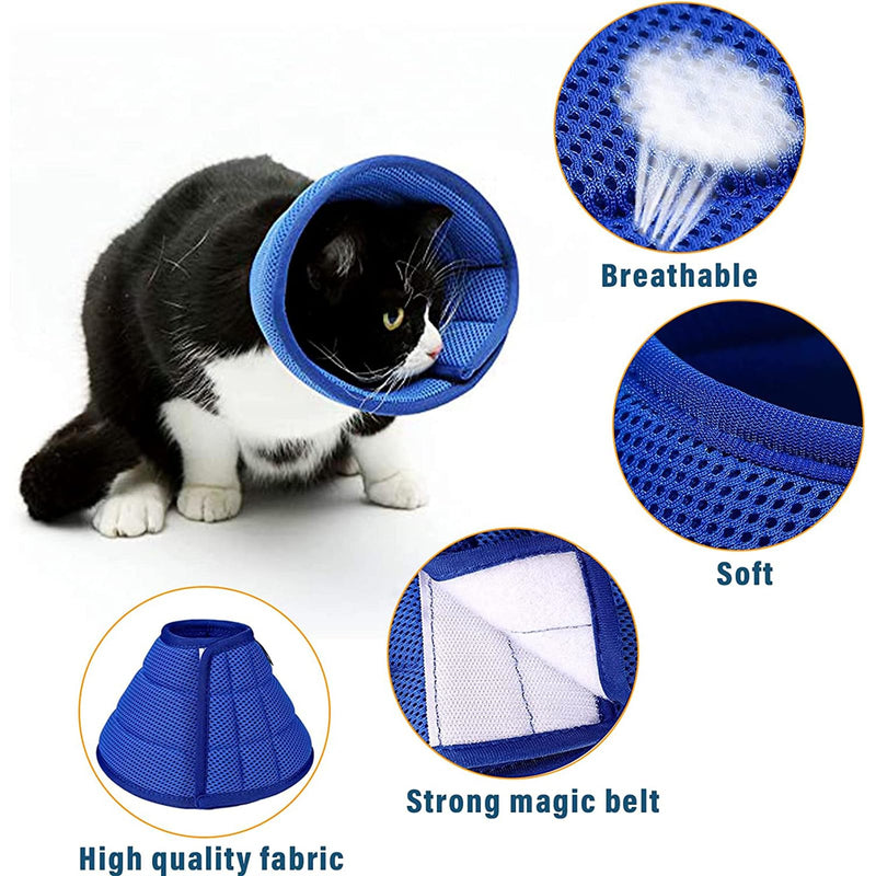 Soft Dog Cone Collars for Small Medium Dogs, Lightweight Recovery Elizabethan Collar for Dog After Surgery, Comfortable Soft Material Adjustable Pet Cone Washable (Neck: 11''-14'') Blue/Green Neck: 11''-14'' - PawsPlanet Australia