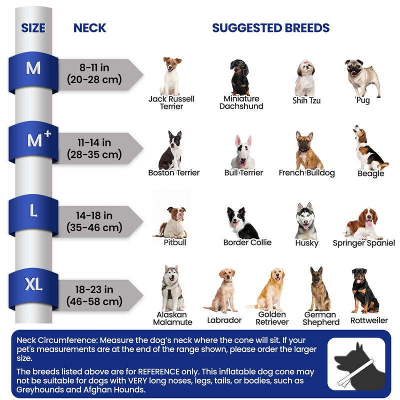 BARKLESS Inflatable Dog Cone Collar, Soft Dog Donut Collar After Surgery, 2-in-1 Dog Cone Alternative with Detachable Anti-Licking Shield, Donut Cone for Large Dogs to Stop Licking Wounds XL Grey - PawsPlanet Australia
