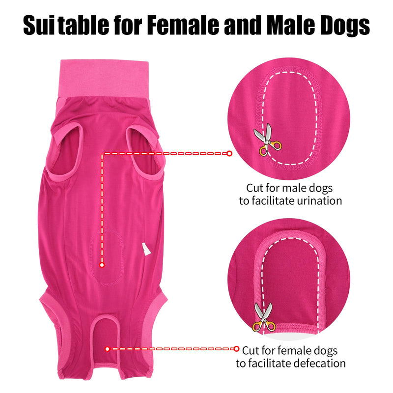 HEYWEAN Dog Recovery Suit - Female Spay Post Op Suit for Dogs After Surgery M Rose