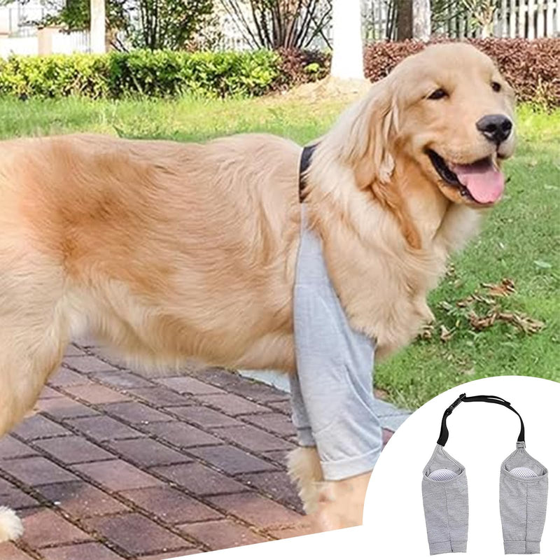 PARFCO Pack of 2 Elbow Support for Dogs, Adjustable Knee Support for Dogs, Size XXL Elbow Pads for Dogs, Black and Grey, with Mesh Elbow Pads, for Protection Joints and Knees Dogs Black, grey