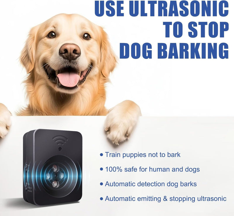 Anti Barking Device for Dogs Long Range 50ft, Ultrasonic Dog Bark Deterrent Device with Stop Dog Barks - Dog Barking Stopper, Bark Box, Barking Control Devices for Dog Training in Outdoor/Indoor 1 Pcs