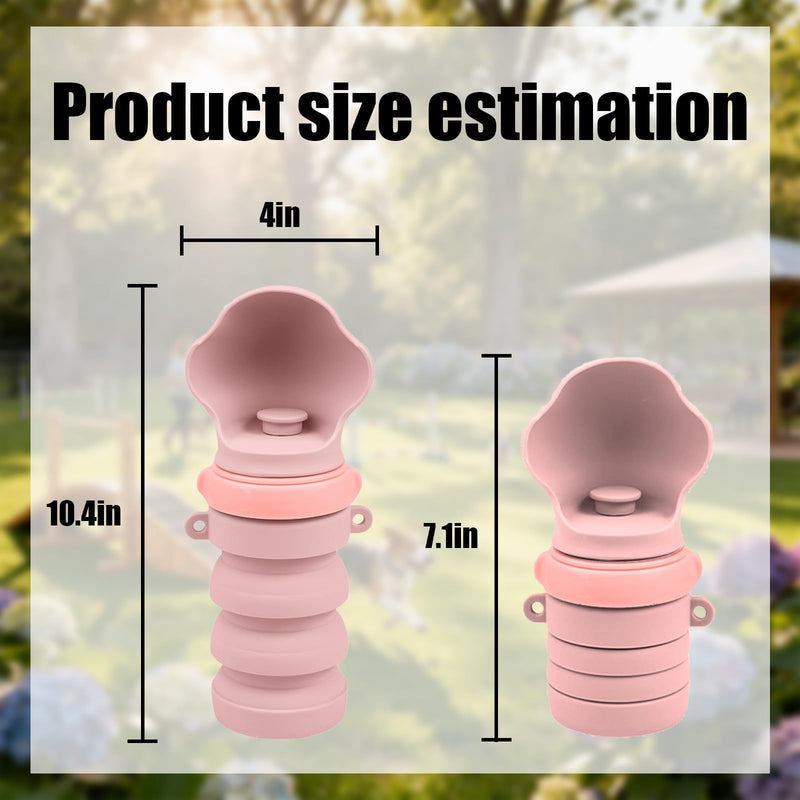 Collapsible Dog Water Bottles, Portable Dog Water Bowl Dispenser & Travel Water Bottle for Dogs - Perfect for Walking, Hiking & Outdoor Activities, Essential Item for Dogs, Food-Grade Silicone (Pink) - PawsPlanet Australia