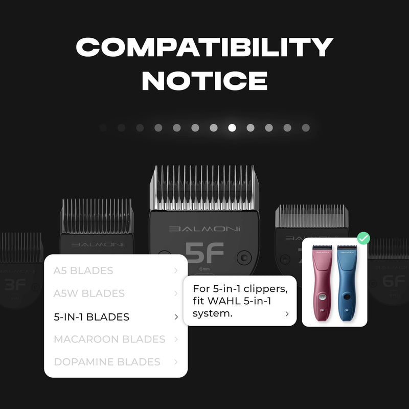 Professional Coarse + Fine 5-in-1 Clipper Blades (2-Pack) for 580 Series – Adjustable 0.6–2.8mm Detachable Metal Blades, Wahl Compatible, Steel Comb Ready