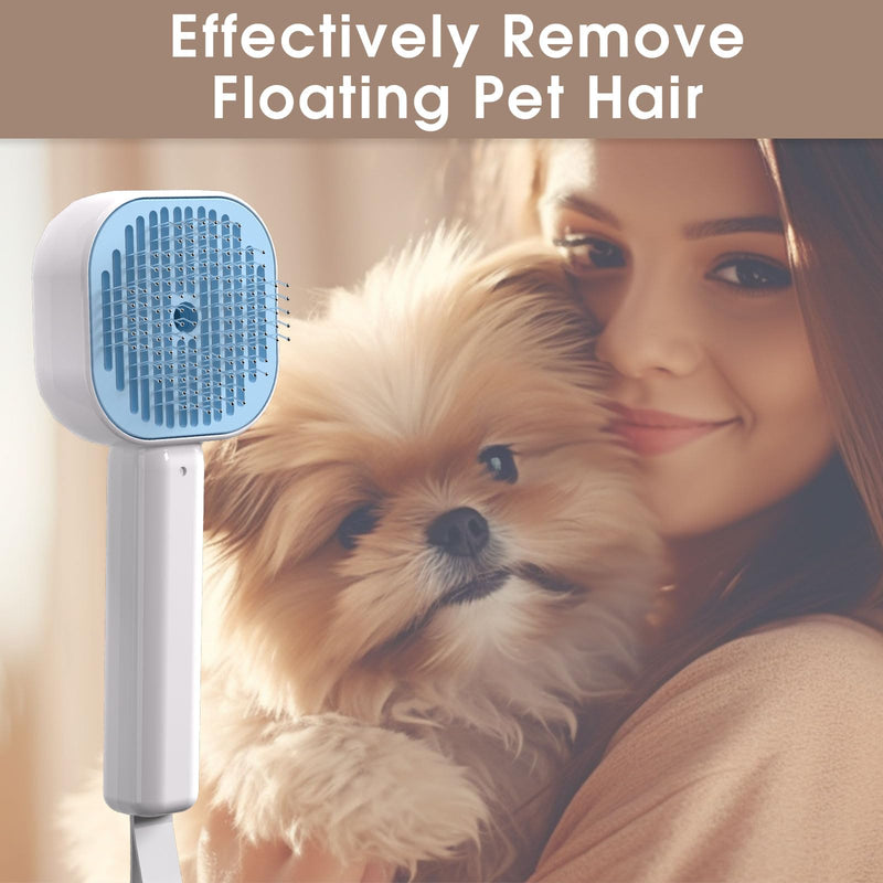 Cat Steam Brush，3 In 1 combs for indoor cats，pet steam brush for shedding,Dog shedding for Long and Short Hair Dogs and Cats Pet Grooming Brush Remove Tangled Loose Hair (Blue) Blue - PawsPlanet Australia