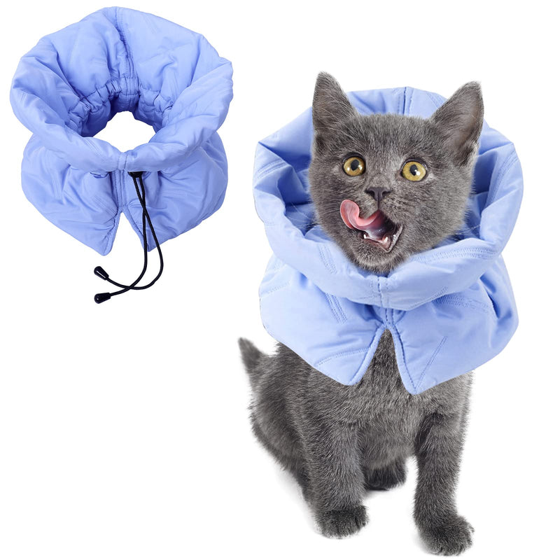 Cat Recovery Collar, Soft Adjustable Cat Cone Alternative, Lightweight Waterproof Fasteners Collars for Cats Kittens Puppies, After Stop Licking and Daily Use (Blue, M(Neck7.9-13.8")) M(Neck7.9"-13.8") Blue