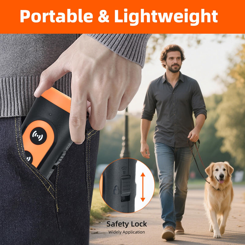 3-in-1 Ultrasonic Dog Bark Deterrent Device with Triple Emitters, 50ft Auto/Manual Bark Control, Rechargeable Battery, Strobe Light & Beep Trainer - Humane No Shock Solution for Aggressive Dogs - PawsPlanet Australia