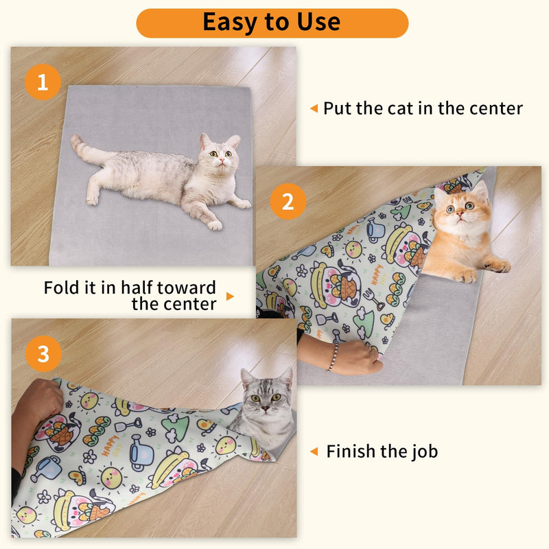 Cat Wrap for Grooming,Cat Wrap for Cutting Nails,Self-Adherent Soft Cat Blanket，Restrain the Cat to Keep Calm,Anti-Bite, Anti-Scratch, Wrap anti-Escape Grooming Bags for Cats ( within 16lbs) L(within 16lbs) - PawsPlanet Australia