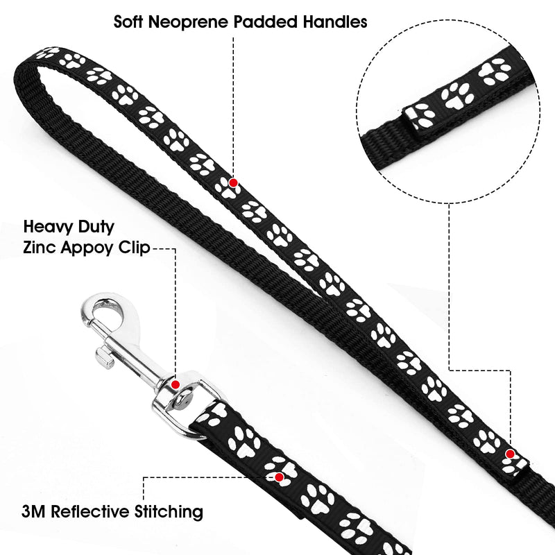 Adjustable Pet Cat and Dog Collar with Leash, Durable Training Rope Quick Release Clip Buckle Collar for Small Puppies and Kittens 1.0*120cm Pet Leash and Collar Set(Black+Brown) - PawsPlanet Australia