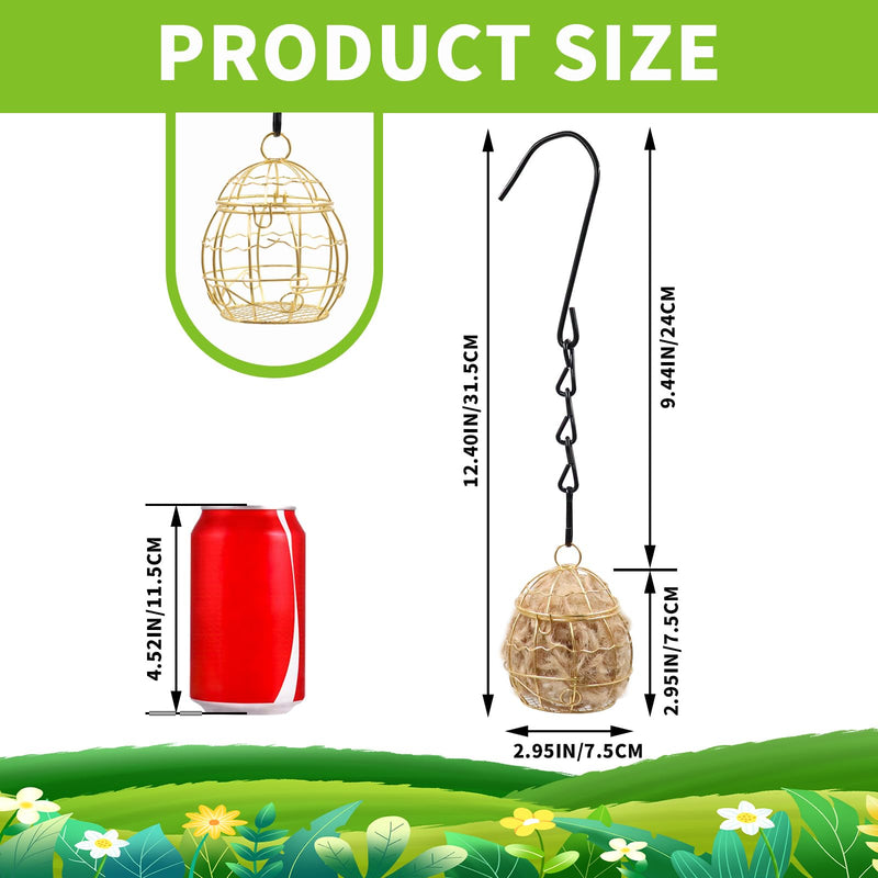 2 Pack Bird Nesting Material Cage Holder for Wild Birds, Hummingbird Nesting Material Kit, Gift for Bird Lovers, Hanging Nesting Supply Dispenser with Metal Hook for Outdoor Use - PawsPlanet Australia