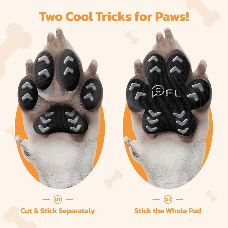 Anti Slip Dog Paw Protector Pads for Senior Dogs, Paw Pads for Dogs Traction, Disposable Self Adhesive Paw Grips for Old Dog on Slippery Hardwood Floor, Black 12 Sets (48pcs) XXL 61-80lbs XXL (61-80lbs) - PawsPlanet Australia